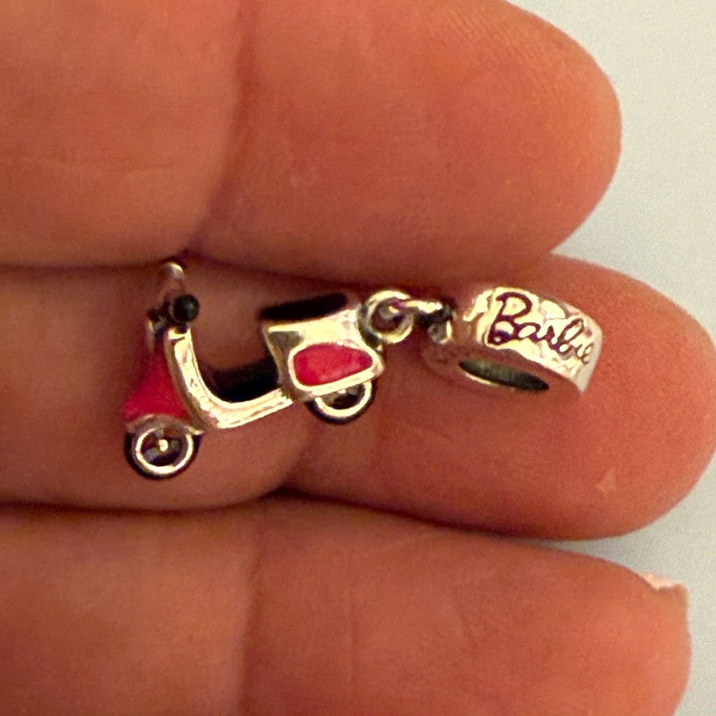 Barbie Pink And Silver Scooter Charm 31$